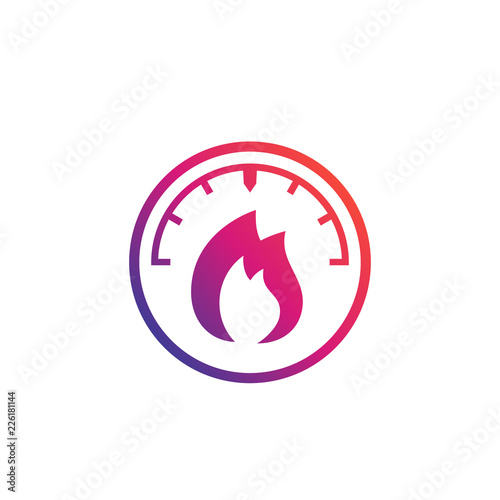 heat level meter vector icon