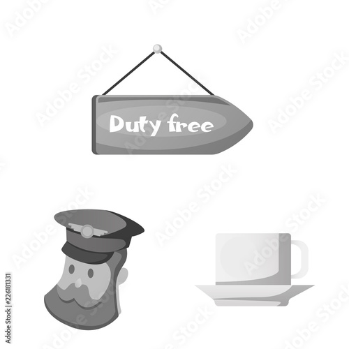 Vector illustration of airport and airplane icon. Collection of airport and plane stock vector illustration.