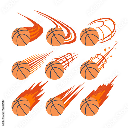 Set of basketball balls design, vector illustration.