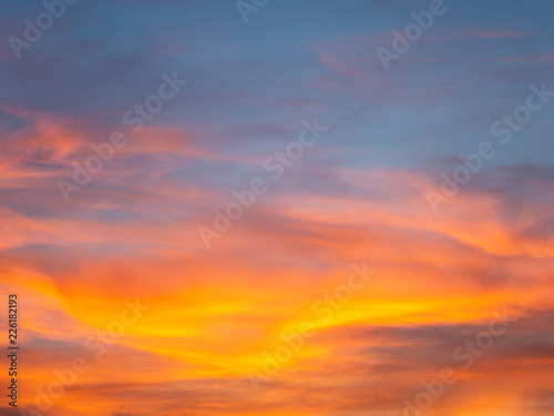Image of beautiful sunset with colorful clouds © Alex
