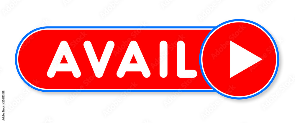 Avail - white text written on a red banner on white background Avail - white text written on a red banner on white background