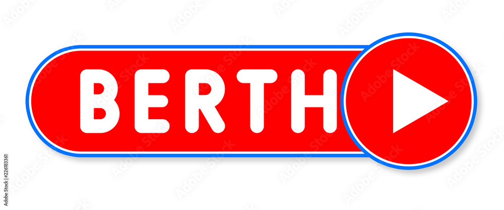 Berth - white text written on a red banner on white background Berth - white text written on a red banner on white background