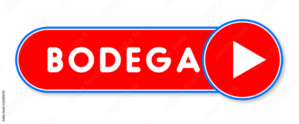 Bodega - white text written on a red banner on white background Bodega - white text written on a red banner on white background