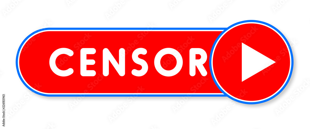 Censor - white text written on a red banner on white background Censor - white text written on a red banner on white background