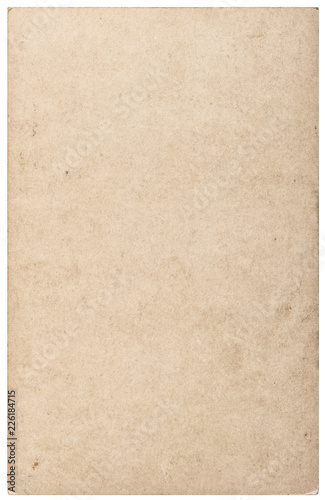 Used paper card texture isolated white background
