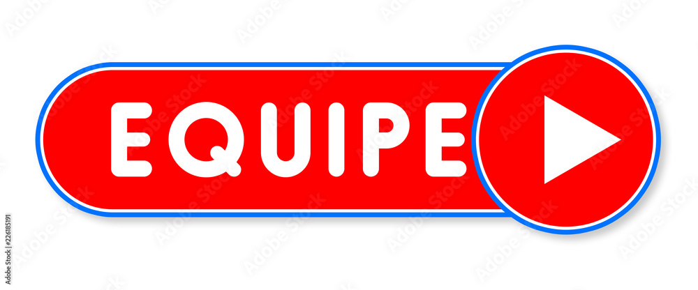 Equipe - white text written on a red banner on white background Equipe - white text written on a red banner on white background