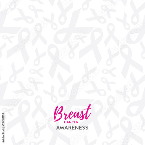 Ribbon pattern on white background for breast cancer awareness campaign