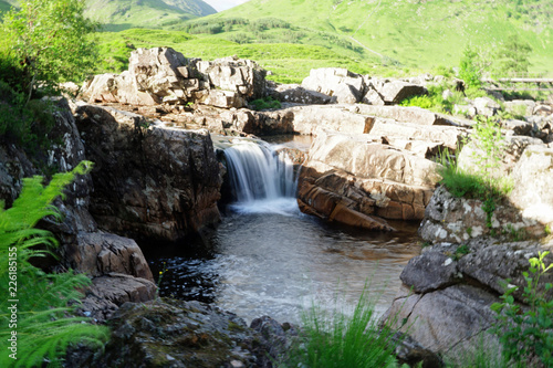 small waterfall in the Glen Etive photo