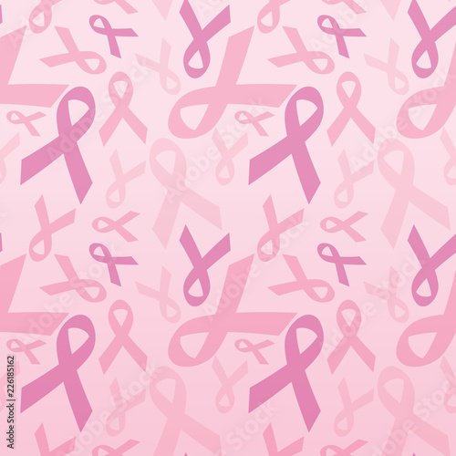 Pink ribbon pattern background for breast cancer awareness campaign