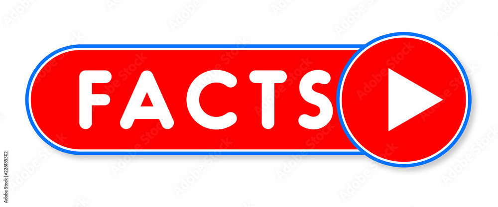 Facts - white text written on a red banner on white background Facts - white text written on a red banner on white background