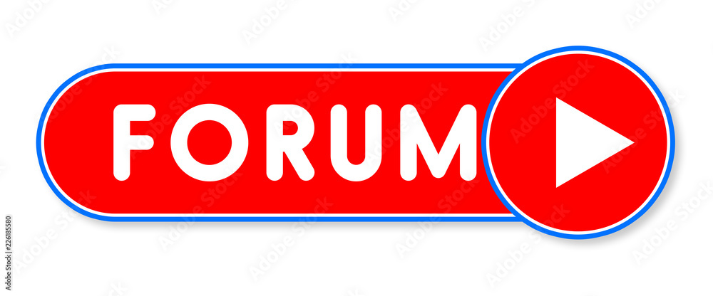 Forum - white text written on a red banner on white background Forum - white text written on a red banner on white background