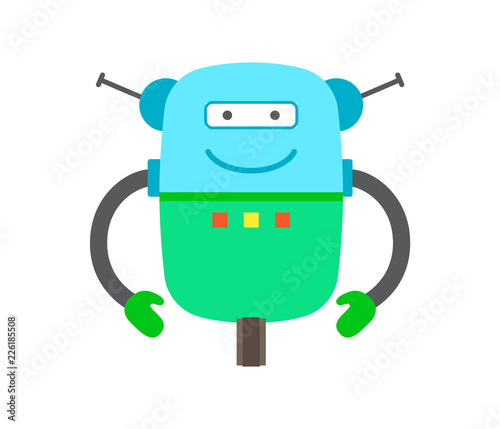 Artificial Creature with Smile Vector Illustration