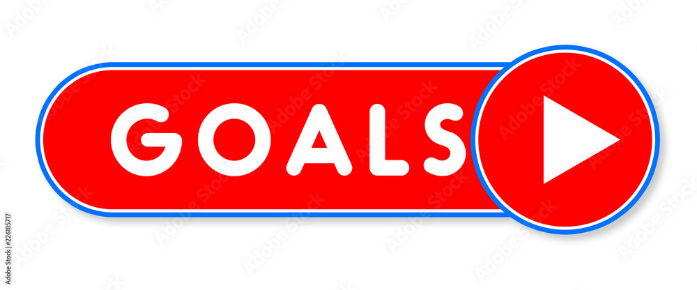 Goals - white text written on a red banner on white background Goals - white text written on a red banner on white background