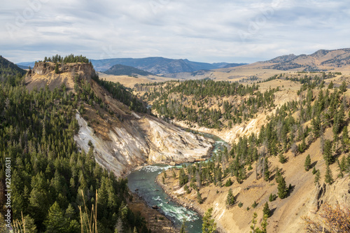 View from Calcite Springs Overlook in Yellowstone National Park