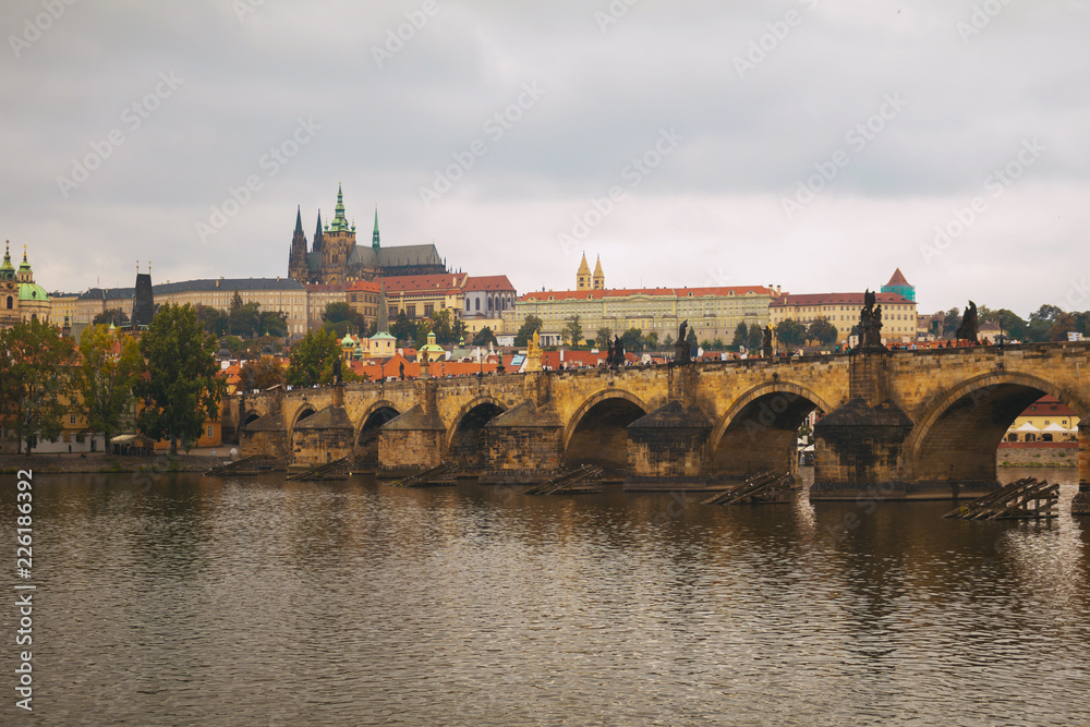 Charles Bridge and the historical center of Prague