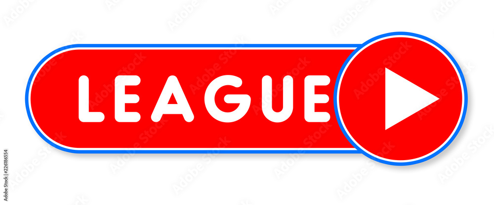 League - white text written on a red banner on white background League - white text written on a red banner on white background