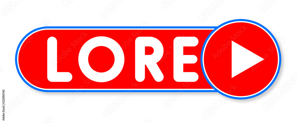 Lore - white text written on a red banner on white background Lore - white text written on a red banner on white background