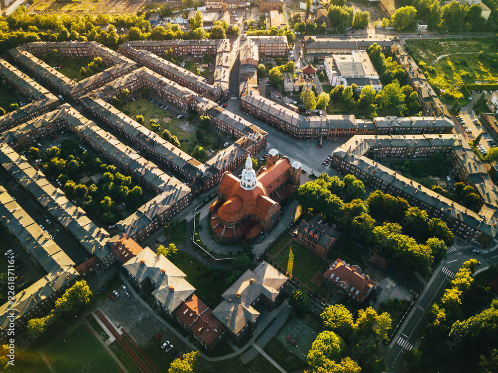 Katowice - Nikiszowiec z powietrza