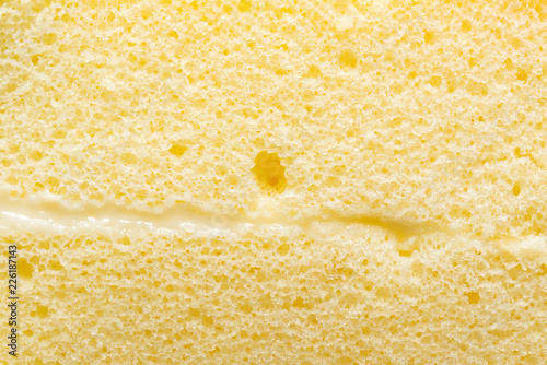 Photo sponge cake close up as background and texture
