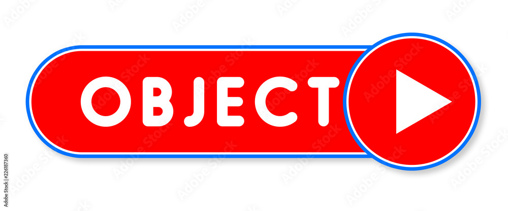 Object - white text written on a red banner on white background Object - white text written on a red banner on white background