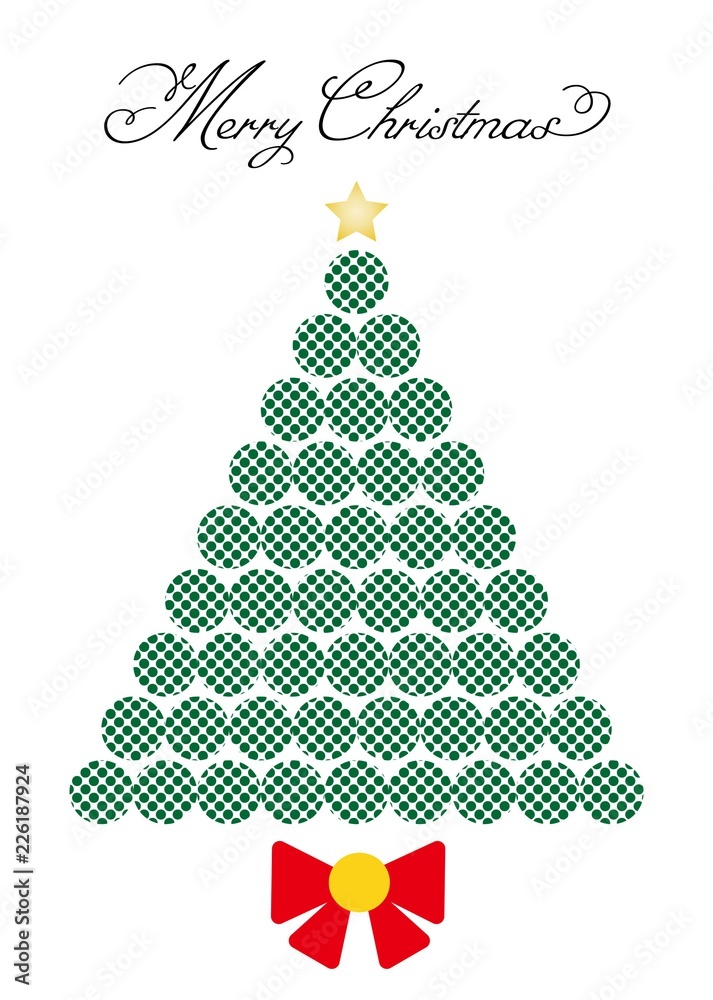 丸で作られたシンプルなクリスマスツリー 丸で作られたシンプルなクリスマスツリー