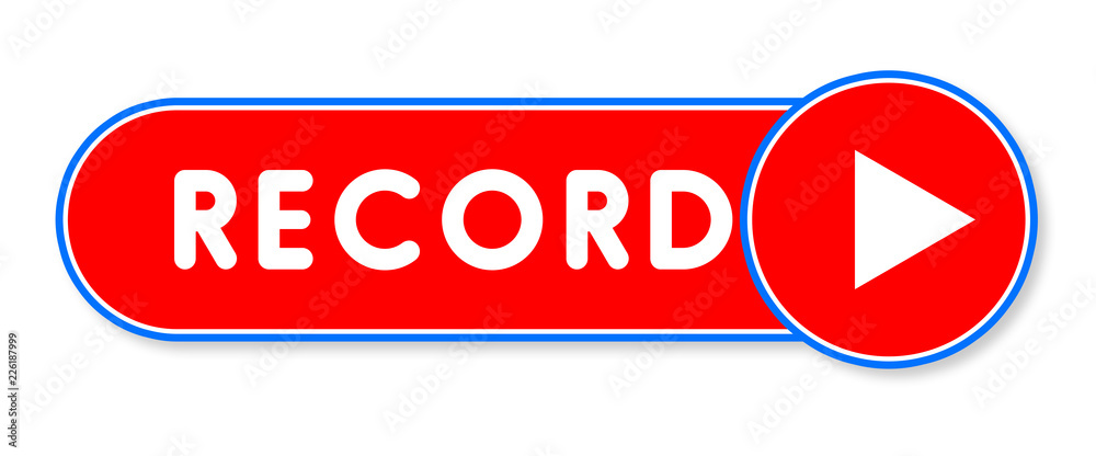 Record - white text written on a red banner on white background Record - white text written on a red banner on white background