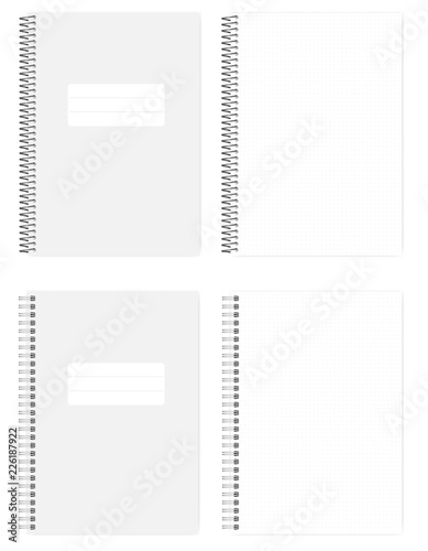 A4 wire and spiral spring bound dot grid notebook, template