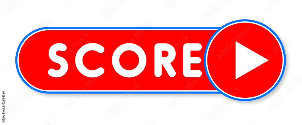 Score - white text written on a red banner on white background Score - white text written on a red banner on white background