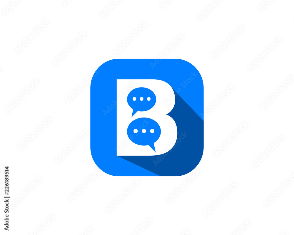 Letter B speech bubble logo icon design template elements Letter B speech bubble logo icon design template elements