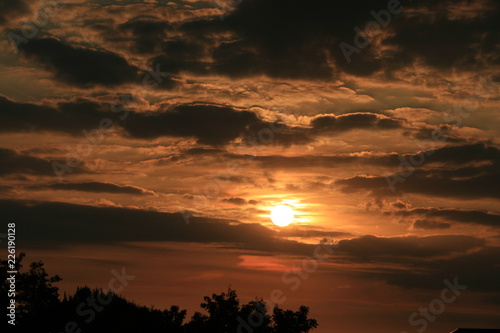 Obraz na płótnie Sunset in Paependrecht w salonie