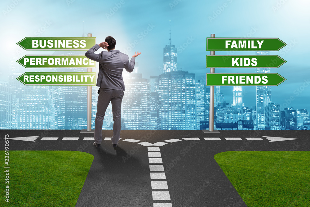 Work life or home balance business concept Work life or home balance business concept