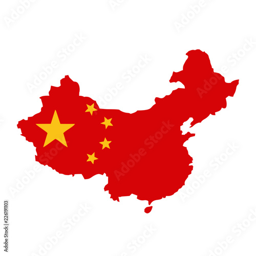 Map country wilh flag of China