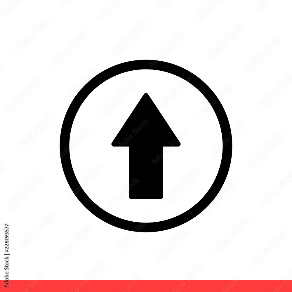 Up arrow vector icon, upload symbol. Simple, flat design for web or mobile app Up arrow vector icon, upload symbol. Simple, flat design for web or mobile app