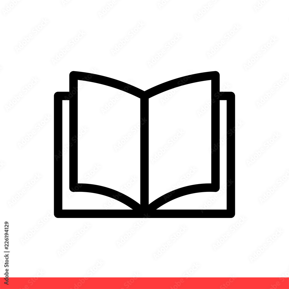 Book vector icon, reading symbol. Simple, flat design for web or mobile app Book vector icon, reading symbol. Simple, flat design for web or mobile app