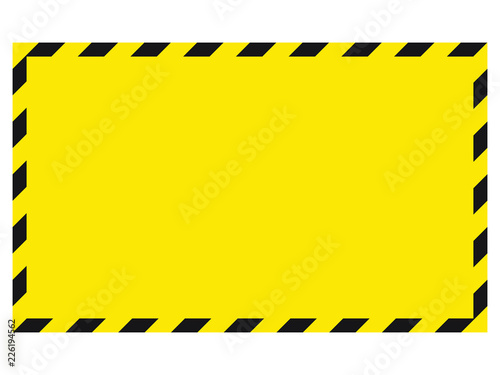 Warning striped background, warning to be careful, potential danger, yellow & black stripes on the diagonal, vector template sign border yellow and black color. Construction warning border