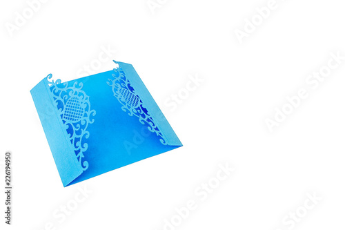 Handcrafted gift card cut out of multicolor designer paper