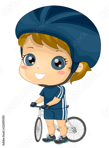 Kid Boy Cyclist Illustration
