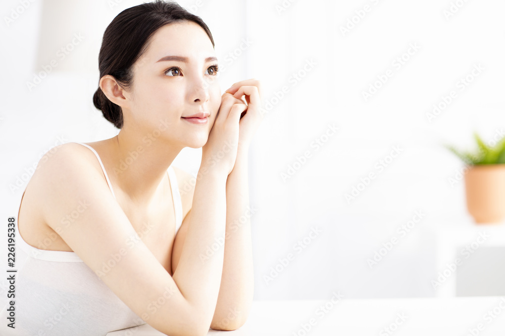 Beautiful young woman with clean perfect skin Beautiful young woman with clean perfect skin