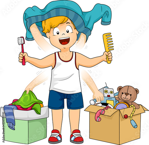 Kid Boy Life Skills Illustr...