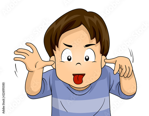 Kid Boy Make Face Illustration