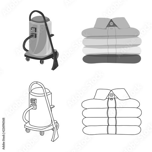 Vector design of laundry and clean logo. Set of laundry and clothes stock symbol for web.