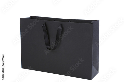 Black shopping bag isolated on white background