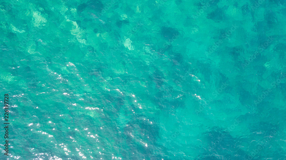 Beautiful blue sea wave photograph close up