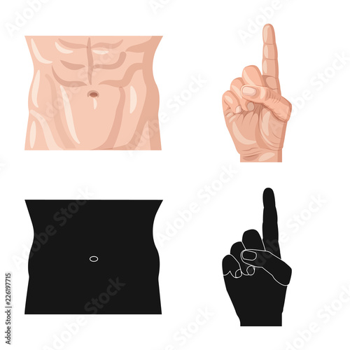 Isolated object of human and part sign. Collection of human and woman vector icon for stock.