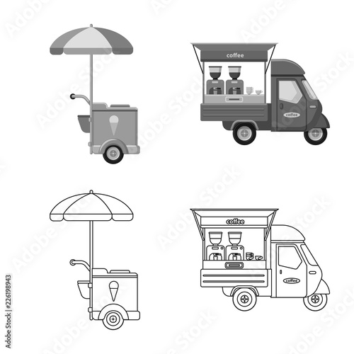 Vector design of market and exterior symbol. Collection of market and food vector icon for stock.