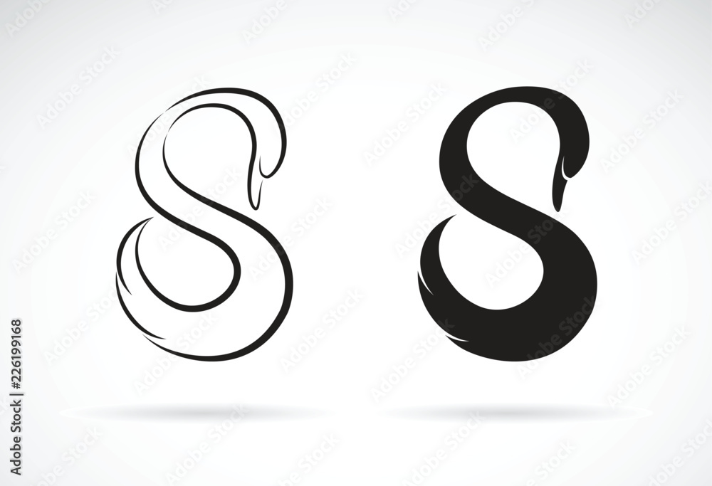 Naklejka premium Vector of swan design on a white background. Animal. Easy editable layered vector illustration.