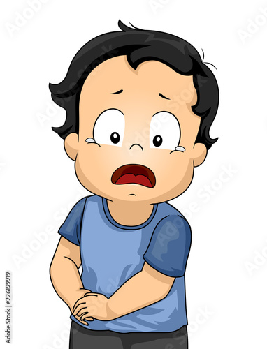 Kid Toddler Boy Appendicitis Pain Illustration