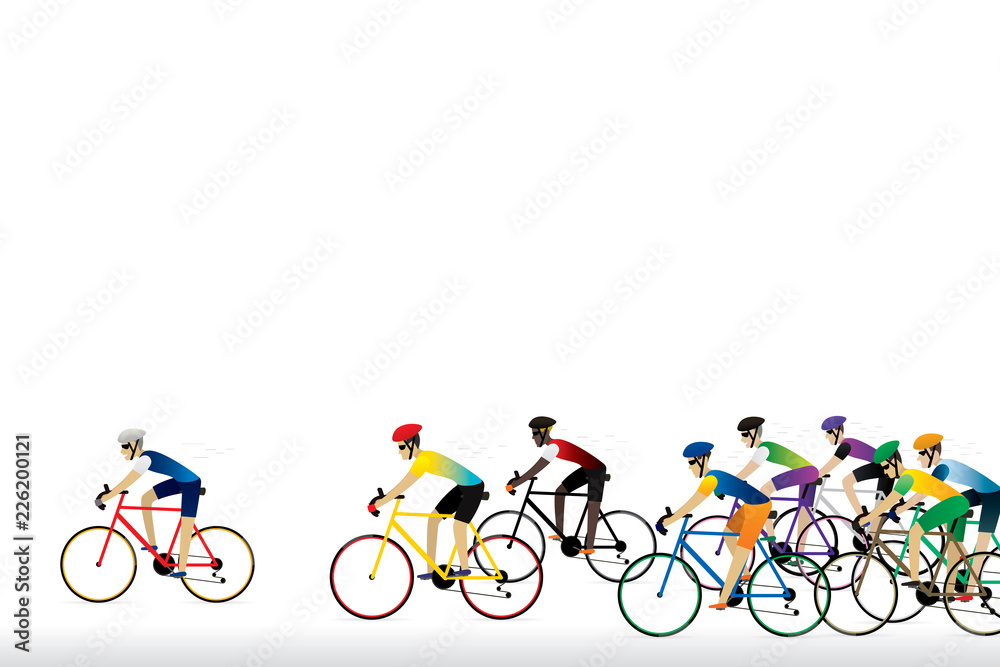 Fototapeta premium Athlete cyclist background. Vector illustration of cycling race concept