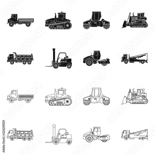 Isolated object of build and construction symbol. Collection of build and machinery stock symbol for web.