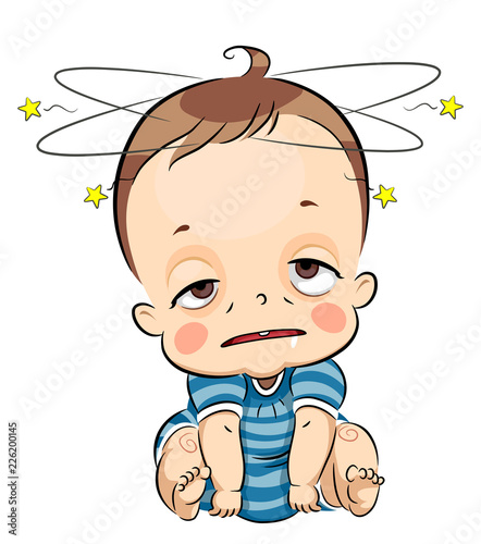Kid Toddler Boy Dizzy Illustration